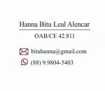 Advogado Correspondente Jurídico: Hanna Bitu Leal Alencar